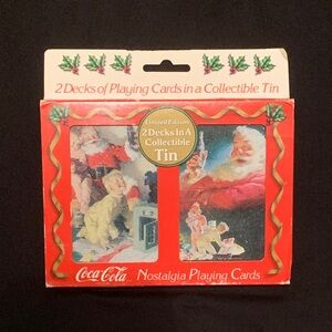 NWT Vintage Coca Cola Limited Edition Nostalgia Playing Cards 2 Decks Tins